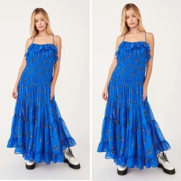 Free People Dresses & Skirts - Free People Blue Cloud Nine Maxi Dress Size Small